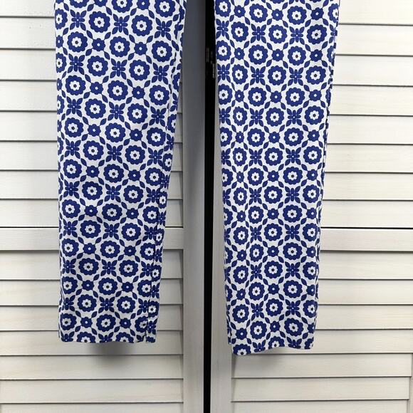 Boden Richmond 7/8 Pants Greek Blue Floral Print Ankle Crop Trousers Size 8 R - Picture 4 of 11